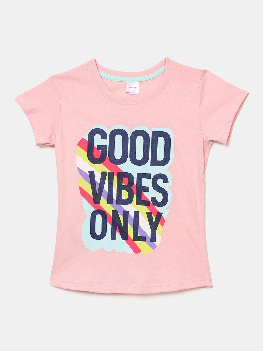 

V-Mart Girls Peach-Coloured Typography Printed T-shirt