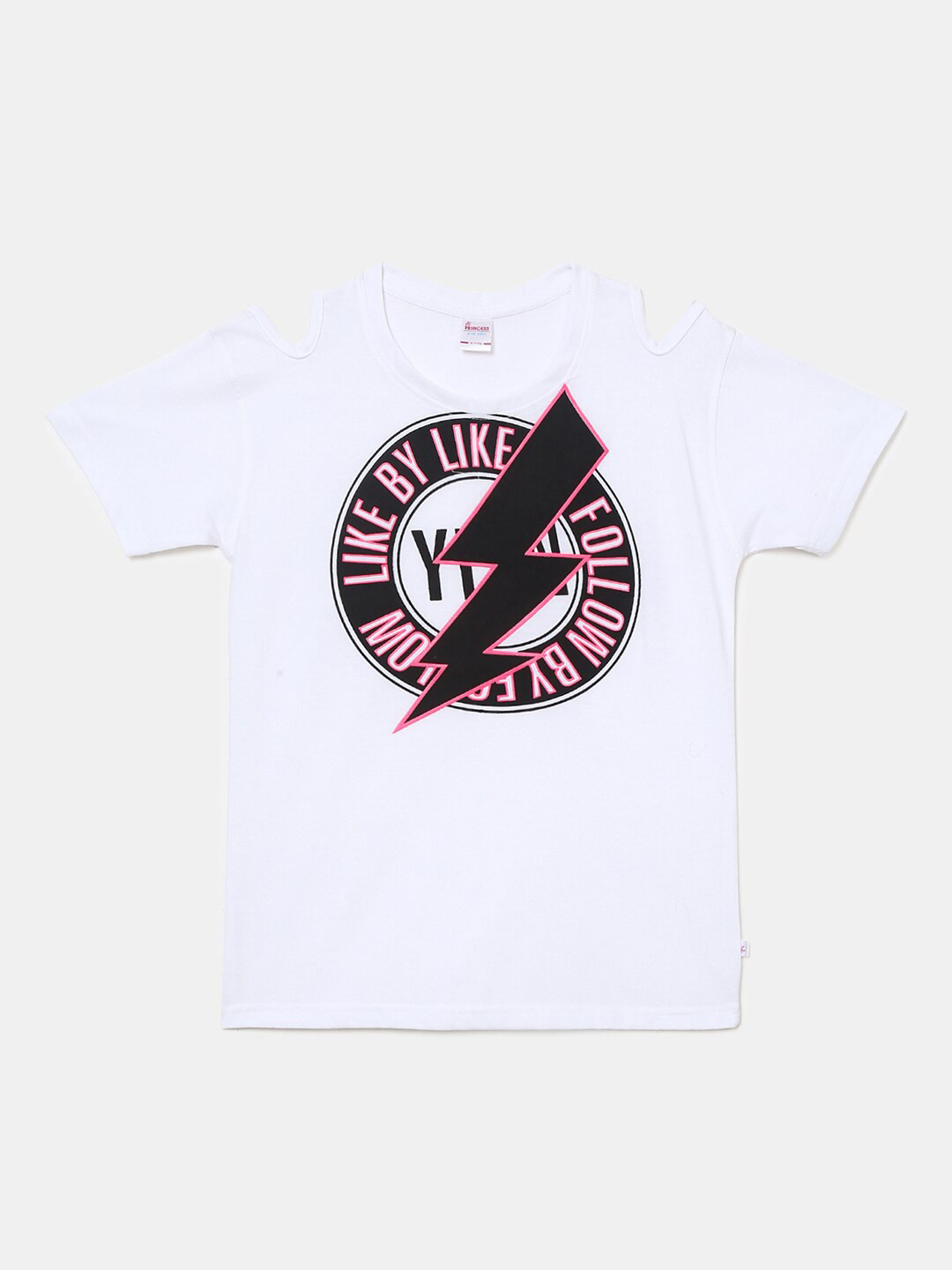 

V-Mart Girls White Typography Printed T-shirt