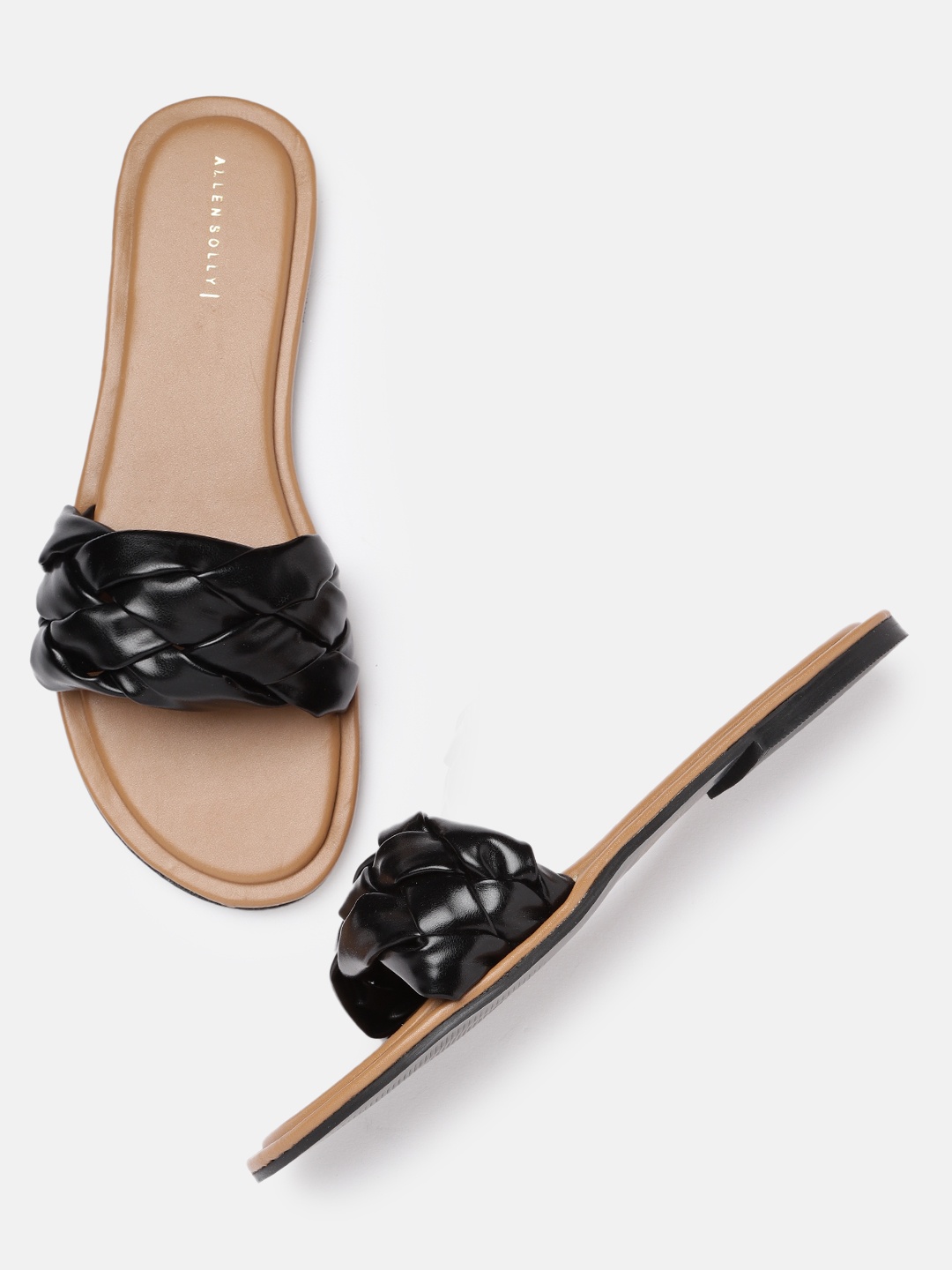

Allen Solly Women Black Basketweave Open Toe Flats