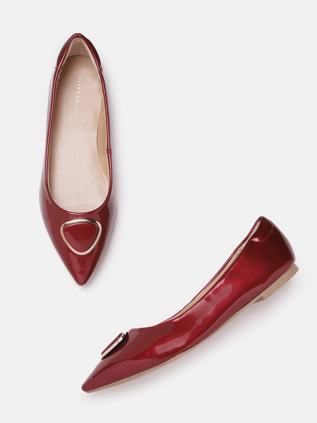 

Allen Solly Women Burgundy Solid Ballerinas with Metallic Detail