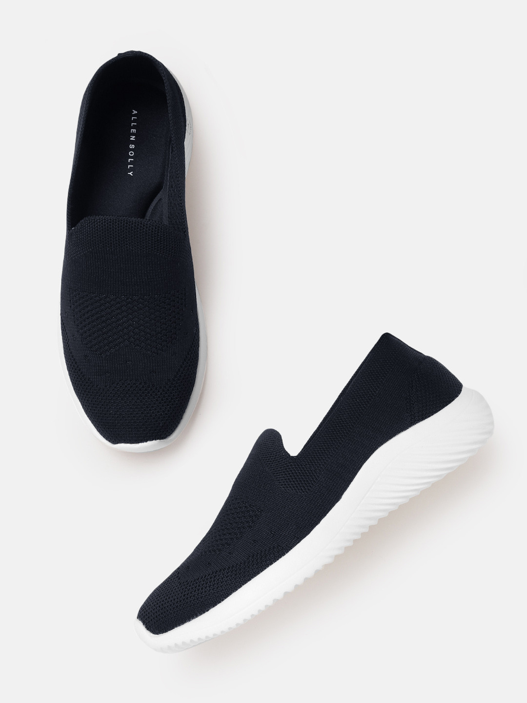 

Allen Solly Women Navy Blue Woven Design Slip-On Sneakers