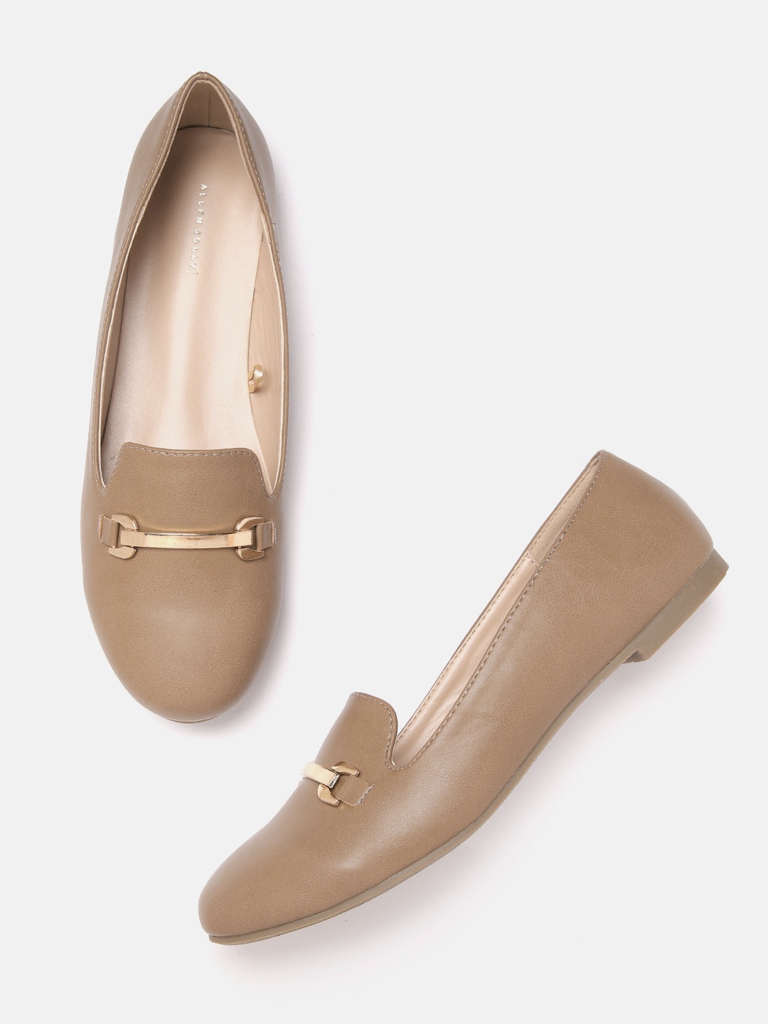 

Allen Solly Women Brown Solid PU Horsebit Loafers