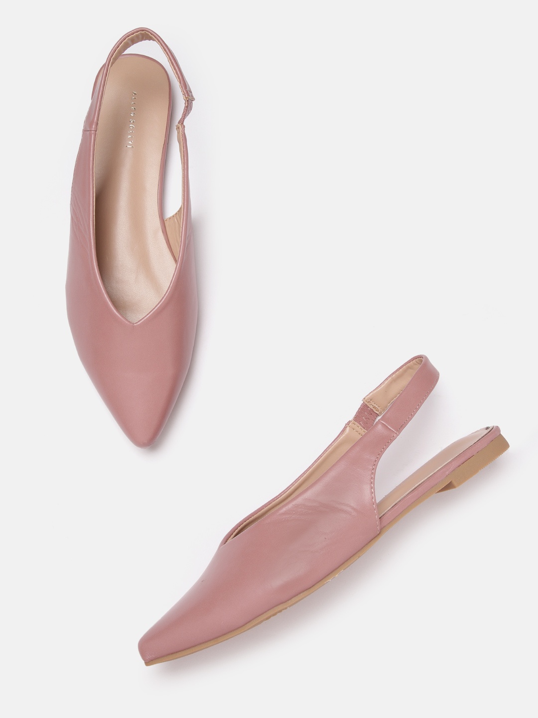 

Allen Solly Women Dusty Pink Solid Pointed Toe Mules, Rose