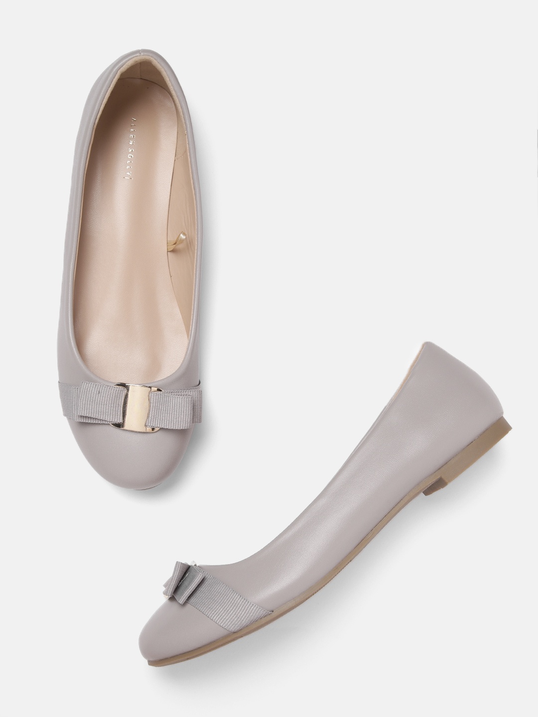 

Allen Solly Women Grey Solid Ballerinas with Bow Detail