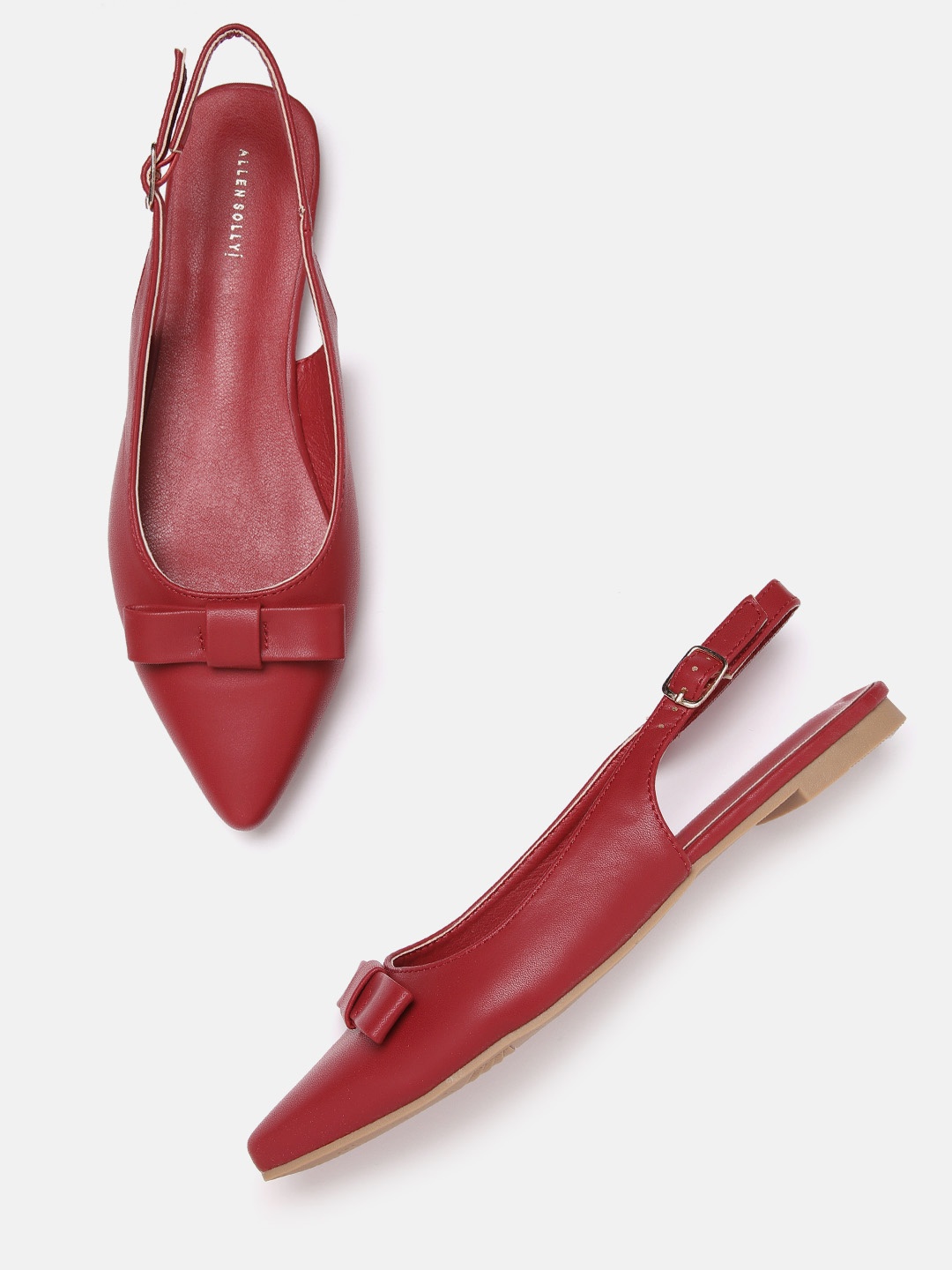 

Allen Solly Women Red Solid Slingback Mules with Bow Detail