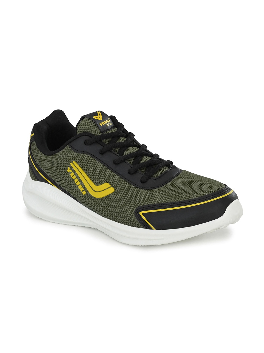 

Yuuki Men Olive Green Mesh Running Shoes