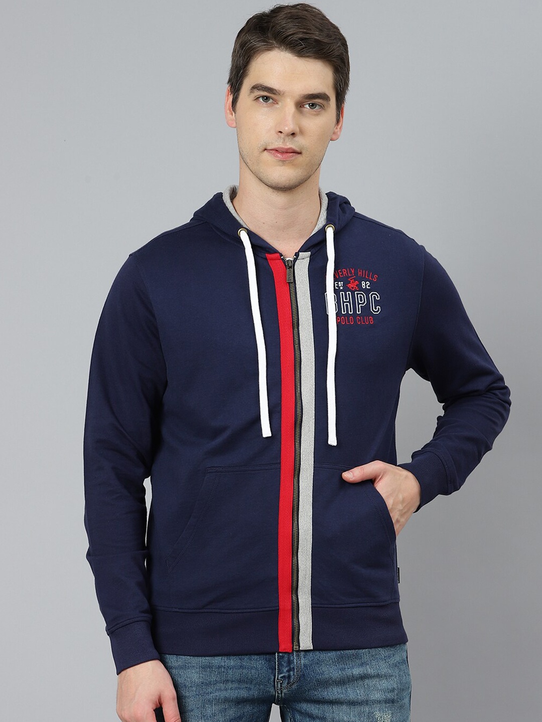 

Beverly Hills Polo Club Men Navy Blue Hooded Sweatshirt