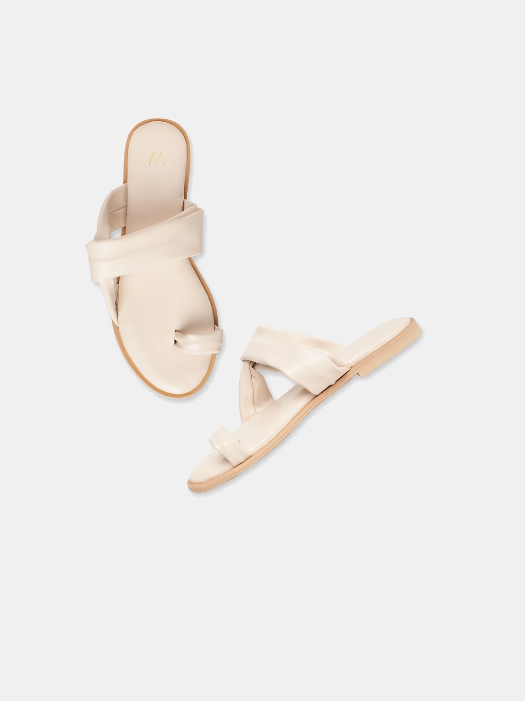 

W Women White One Toe Flats