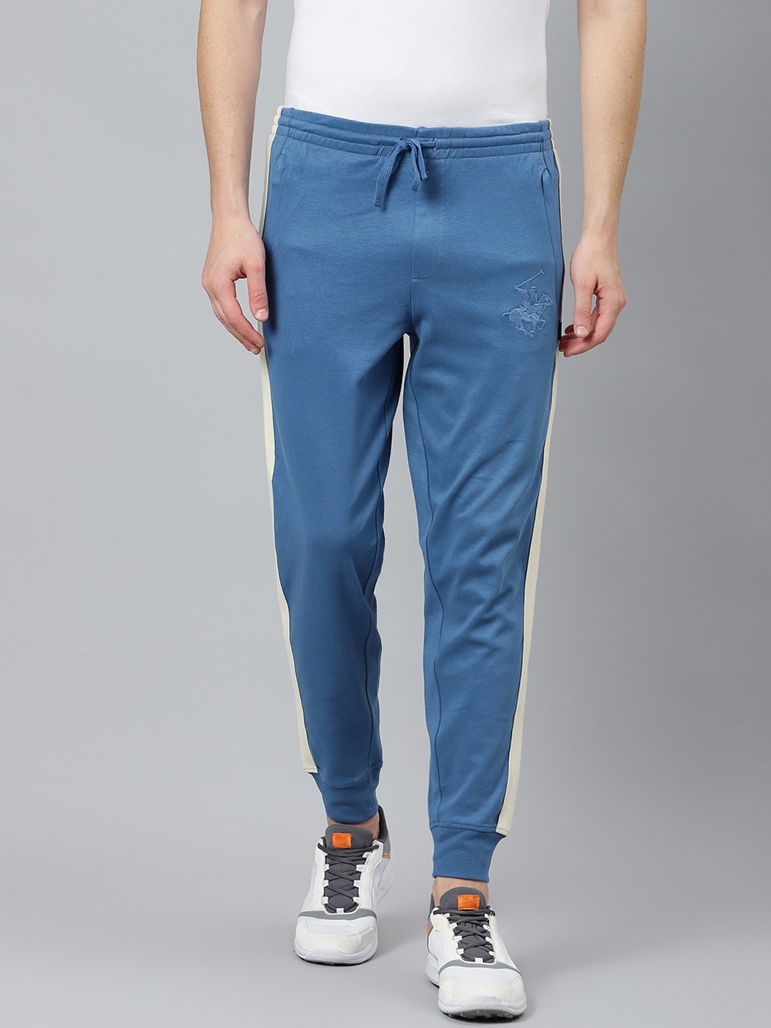 

Beverly Hills Polo Club Men Blue Striped Joggers