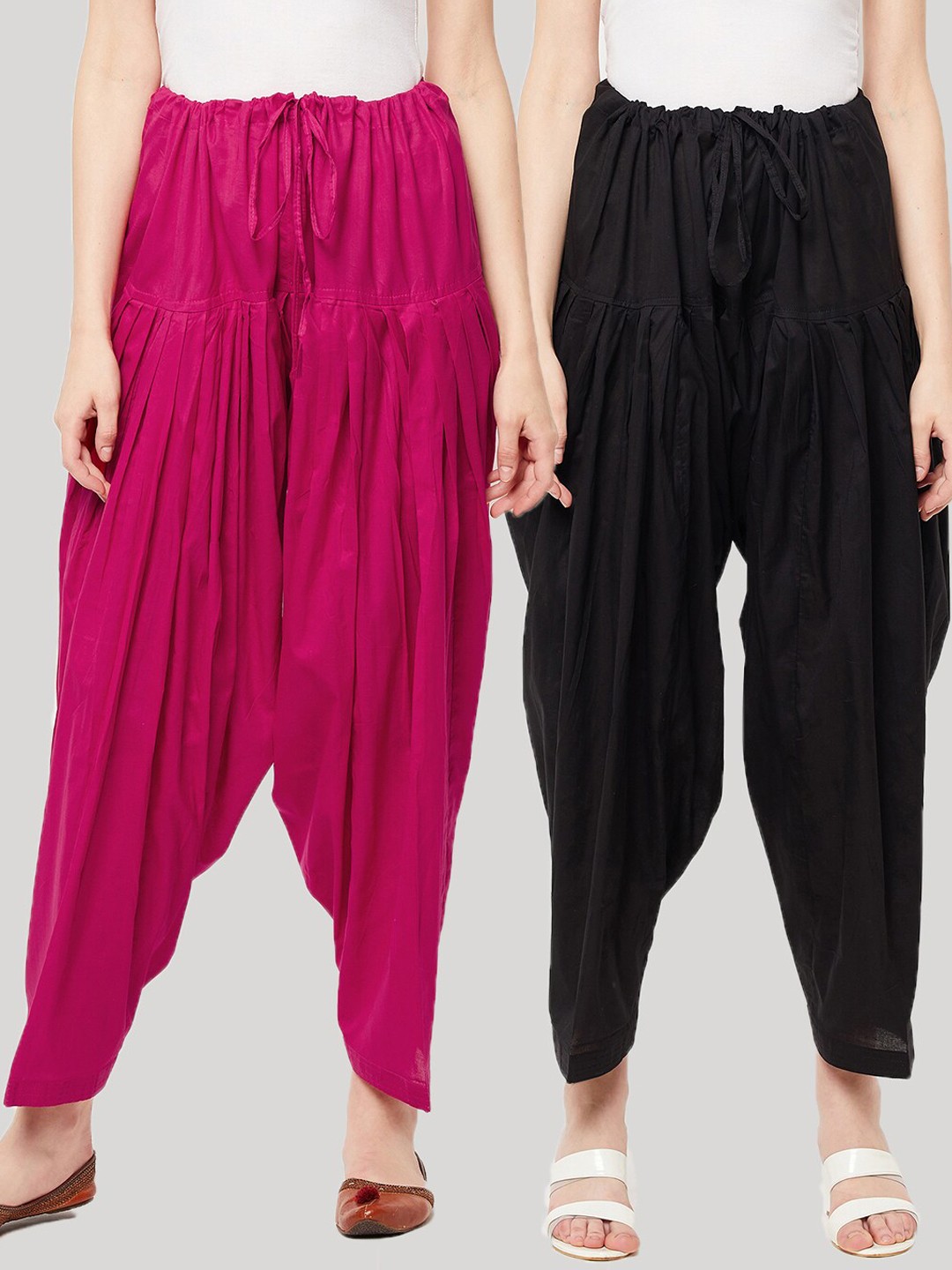 

Clora Creation Women Pack of 2 Solid Pure Cotton Salwar, Multi