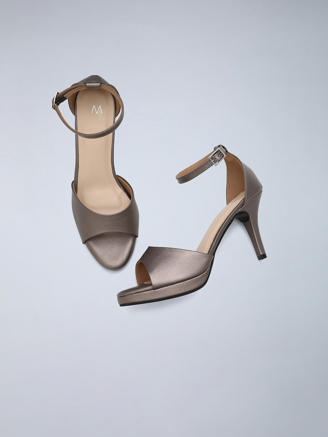 

W Grey PU Solid Heels