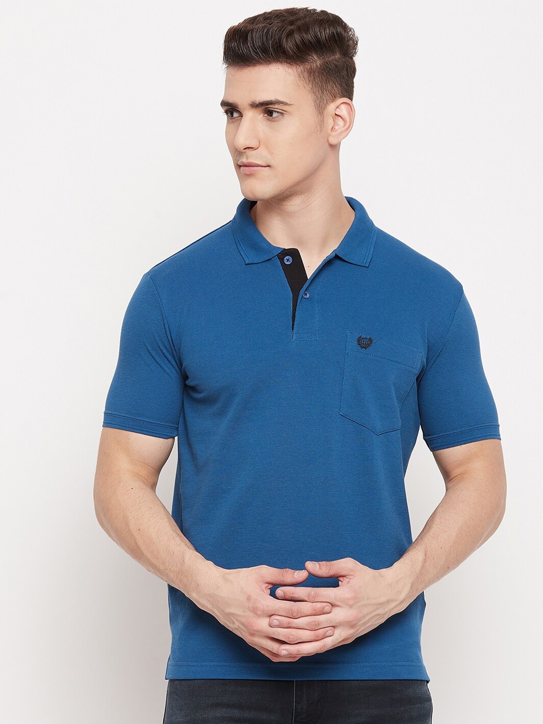 

Duke Men Blue Polo Collar T-shirt