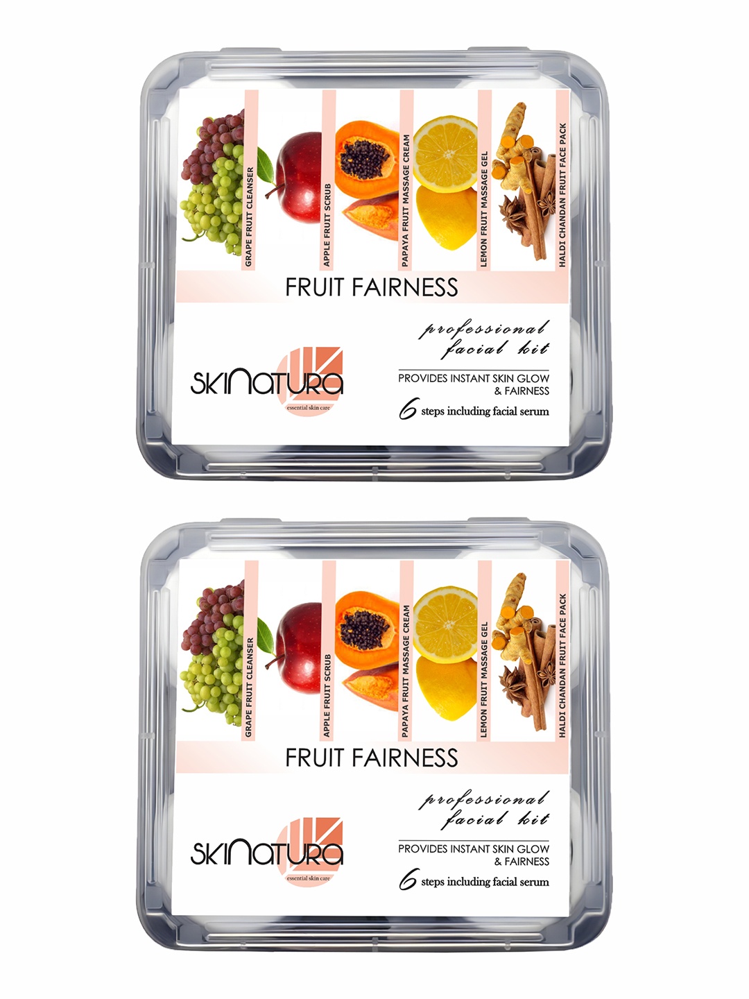 

Skinatura Adults Set Of 2 Fruit Fairness Facial Kit 620gm, White