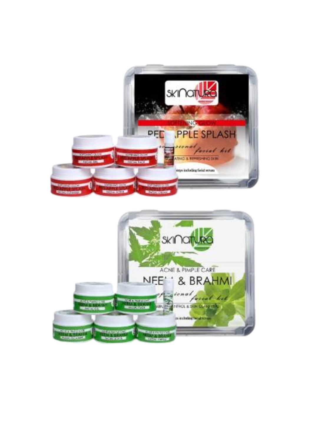 

Skinatura Adults Set Of 2 Red Apple Splash + Neem & Brahmi Professional Facial Kit, White