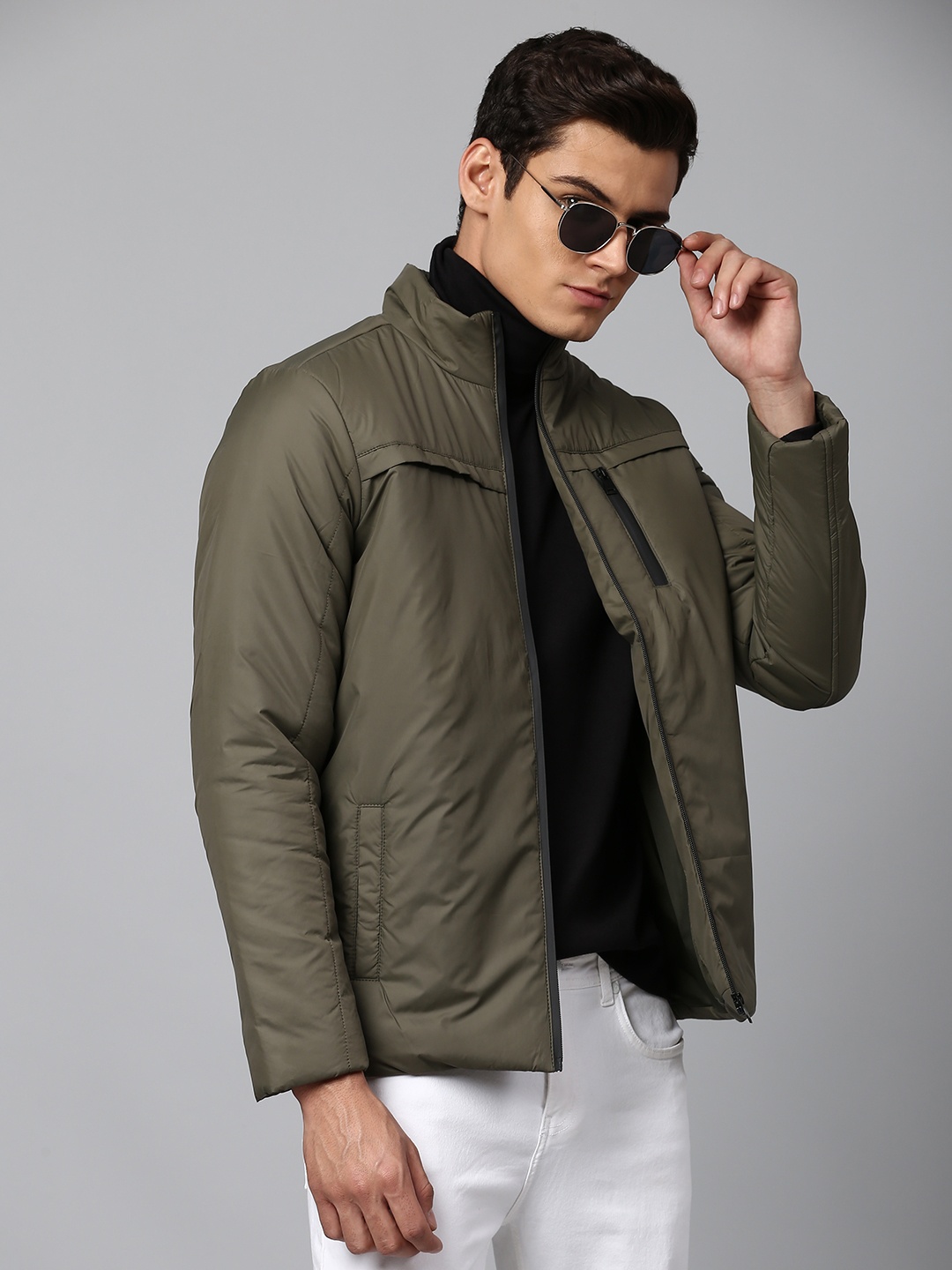 

Dennis Lingo Men Olive Green Insulator Outdoor Padded Jacket