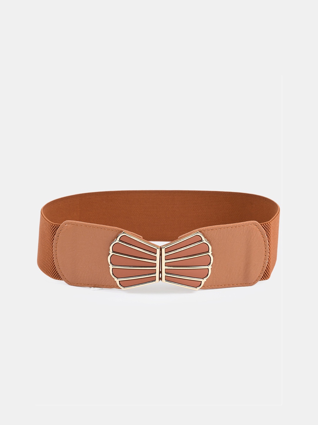 

WINSOME DEAL Women Tan Stretchable Belt