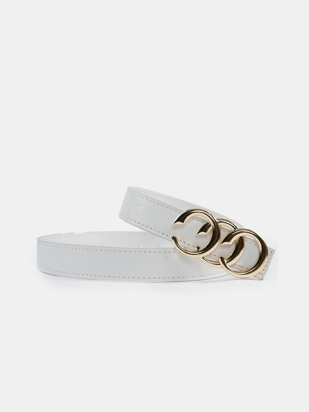 

WINSOME DEAL Women White Artificial Leather belt
