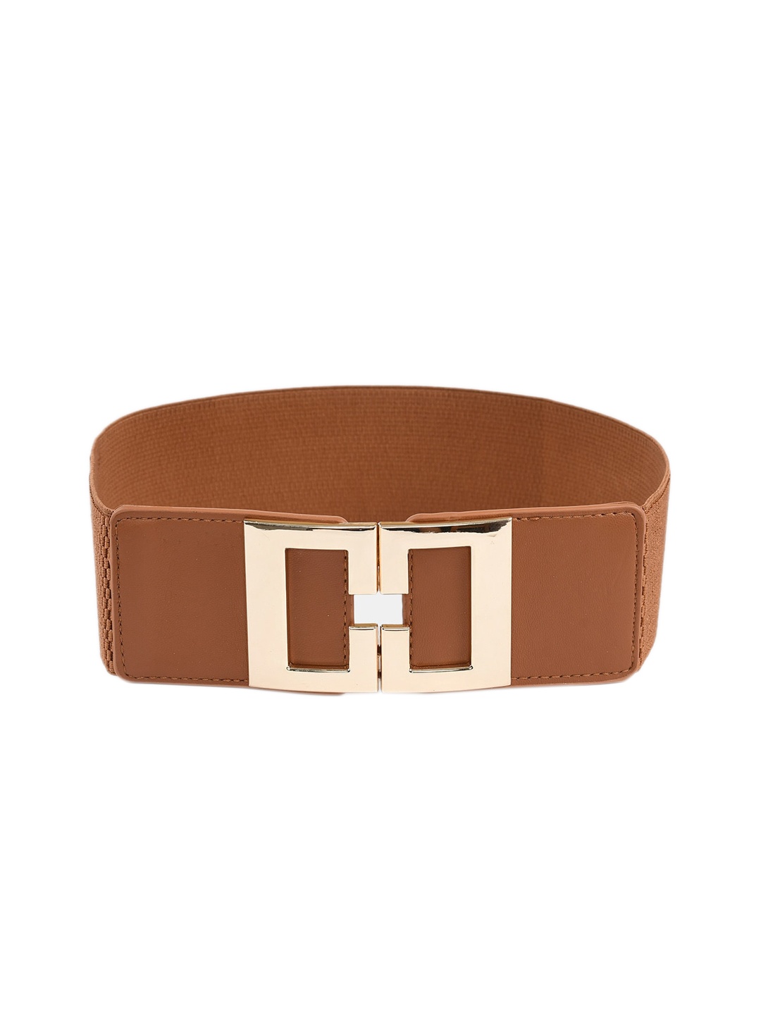

WINSOME DEAL Women Tan Stretchable Elastic Dress Belt