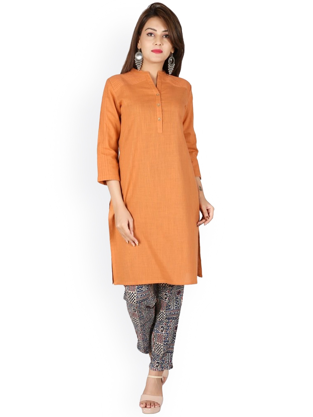 

SUTI Women Orange Solid Kurta