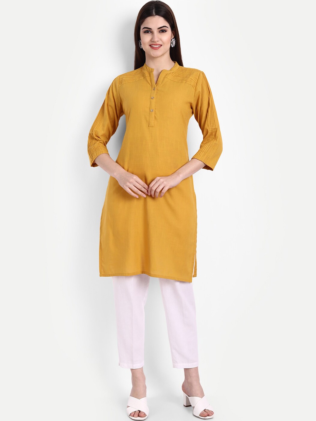 

SUTI Women Mustard Yellow Kurta