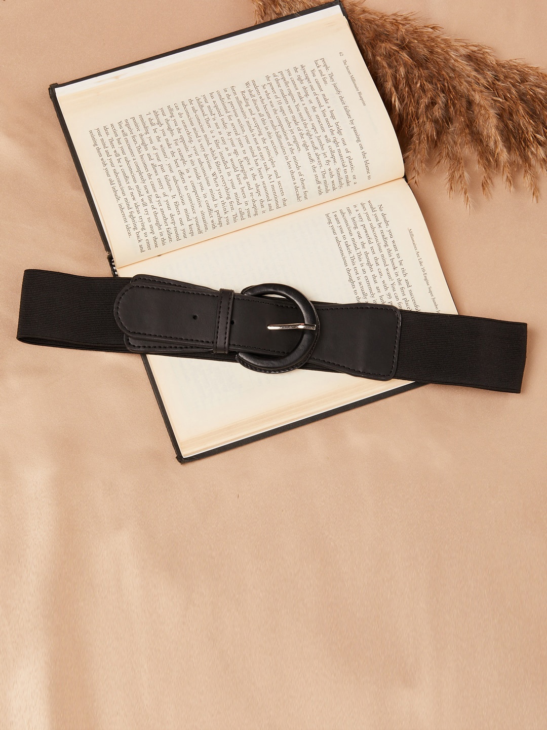 

Berrylush Women Black Solid Synthetic Leather Slim Belt
