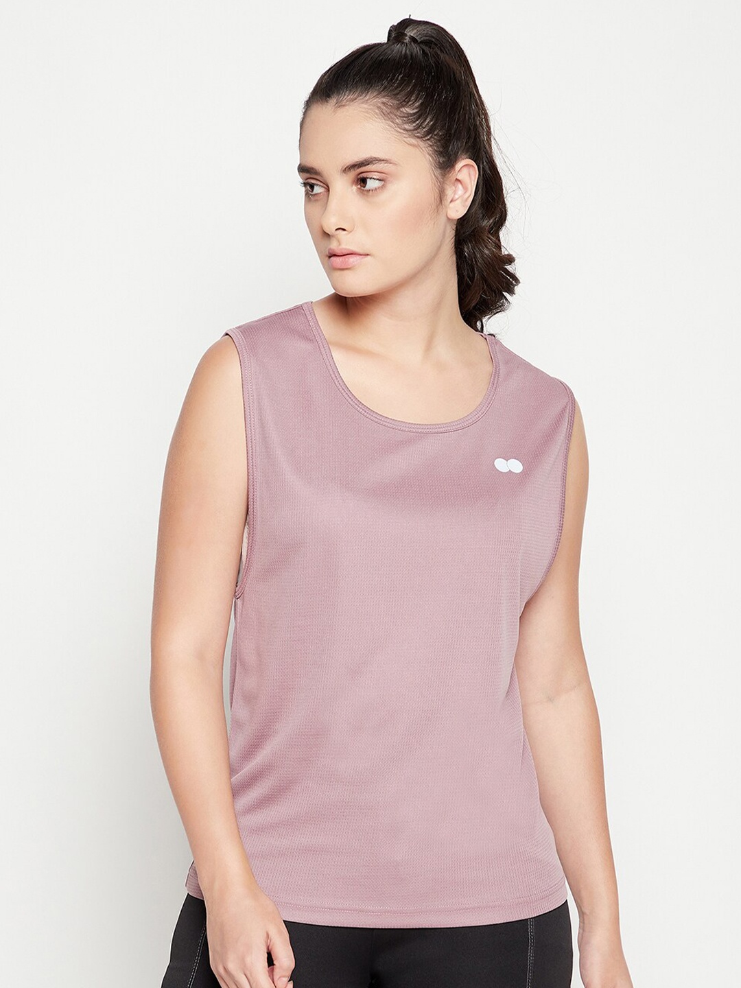

Clovia Women Pink Slim Fit T-shirt