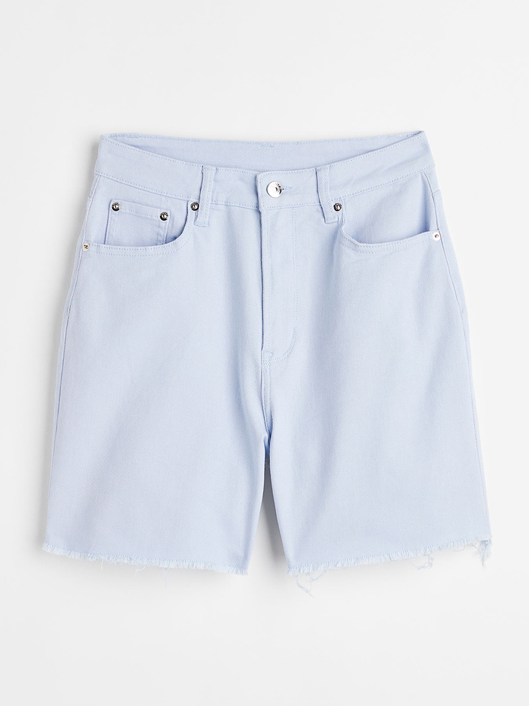 

H&M Women Blue Solid Twill Shorts