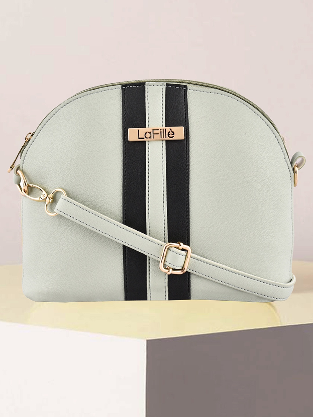 

LaFille Sea Green PU Structured Sling Bag