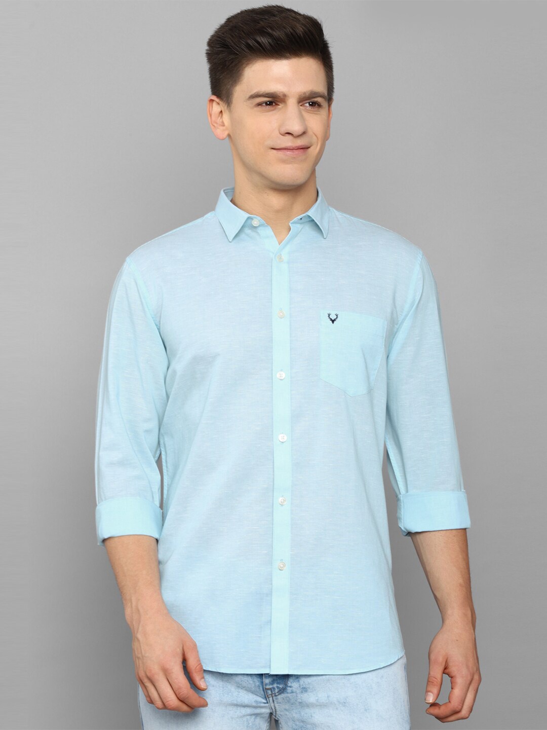 

Allen Solly Men Blue Slim Fit Casual Shirt