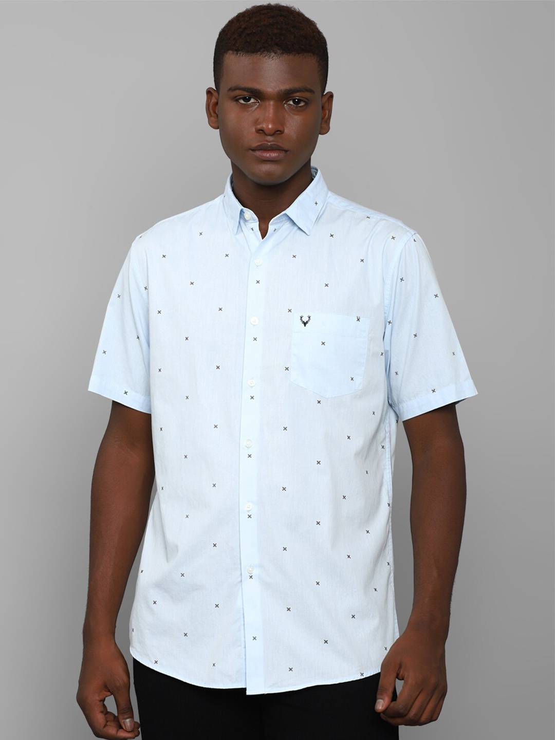 

Allen Solly Men Blue Slim Fit Printed Cotton Casual Shirt
