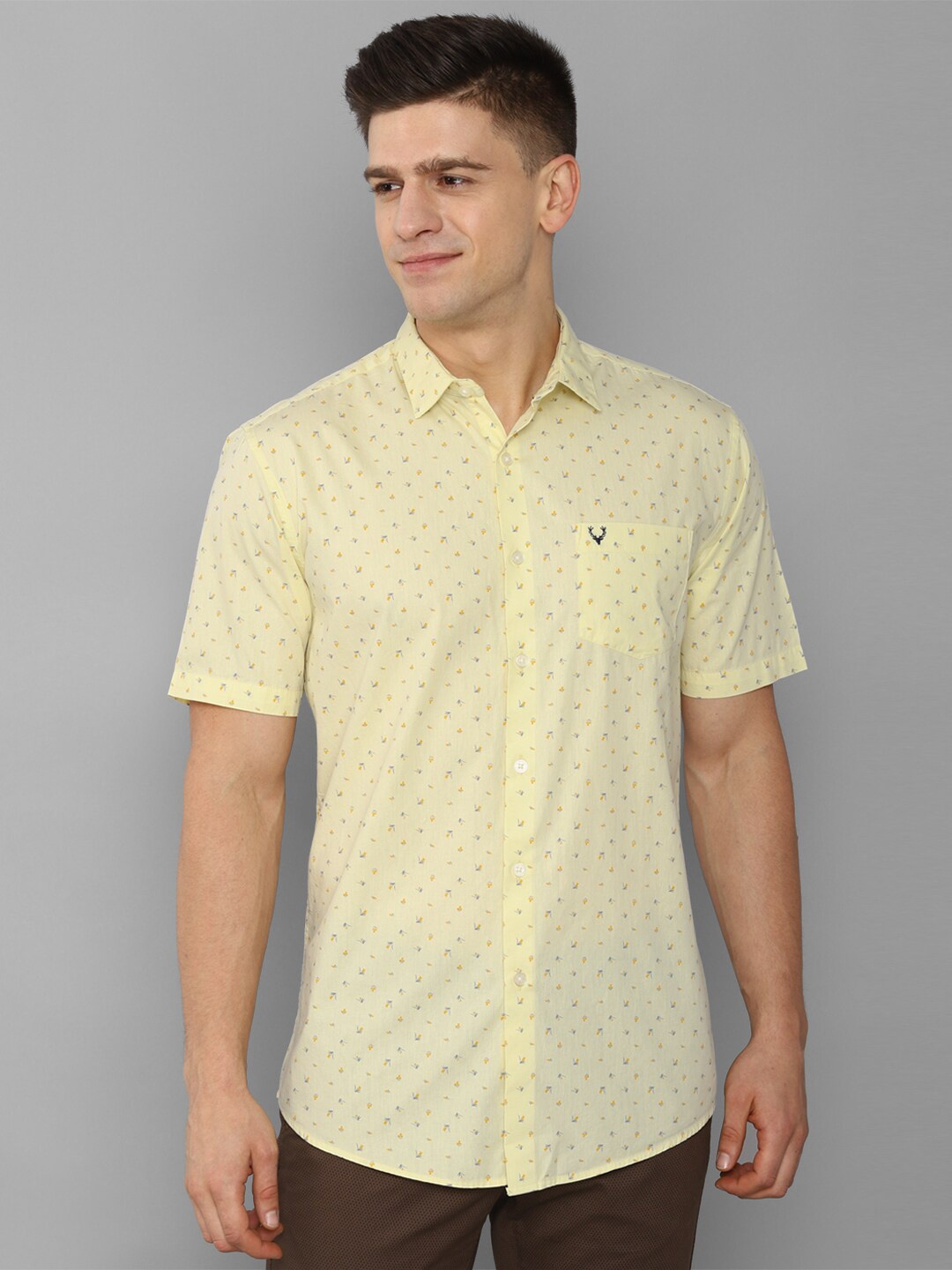 

Allen Solly Men Yellow Printed Cotton Casual Shirt