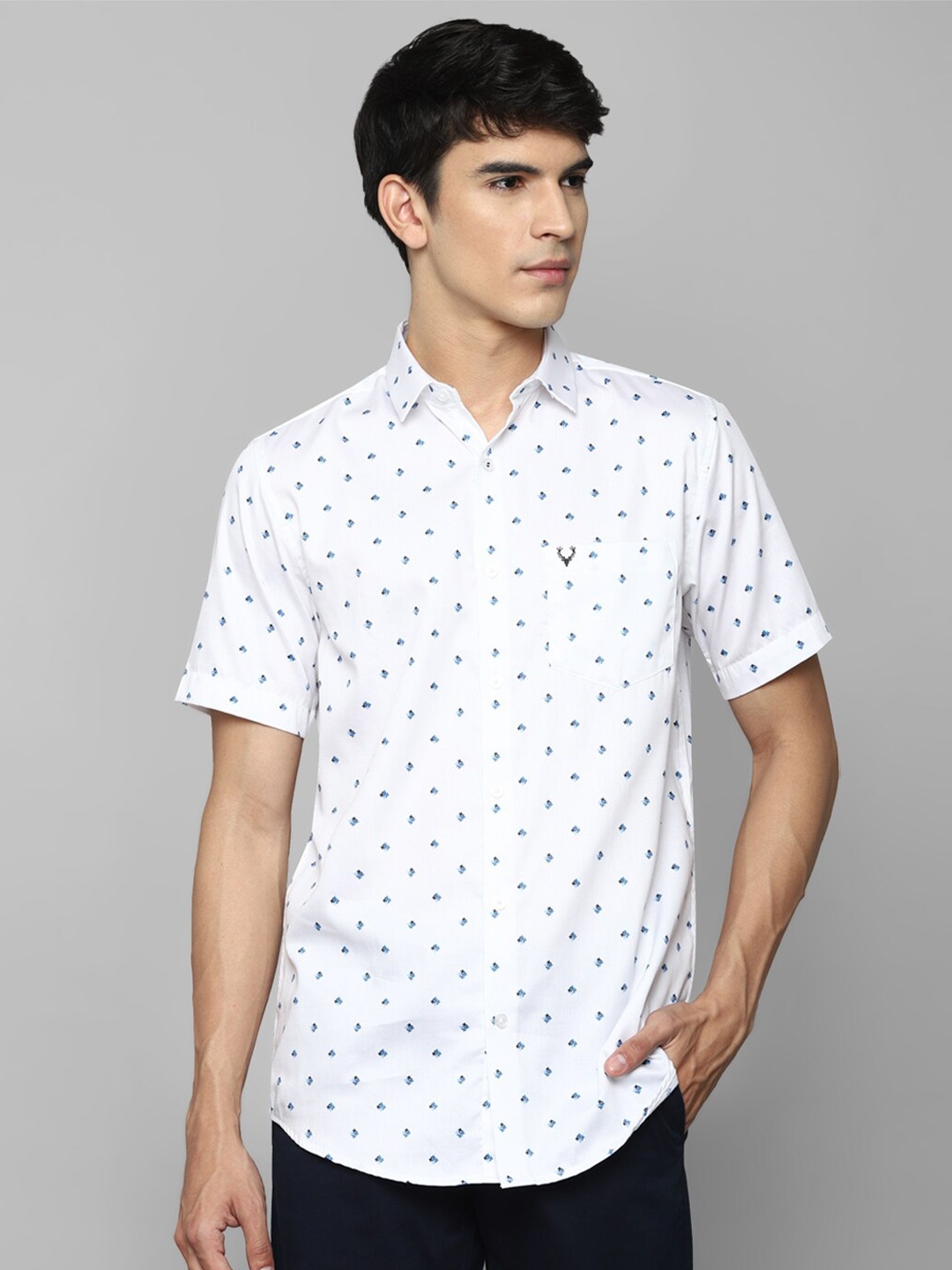 

Allen Solly Men White Slim Fit Printed Casual Shirt