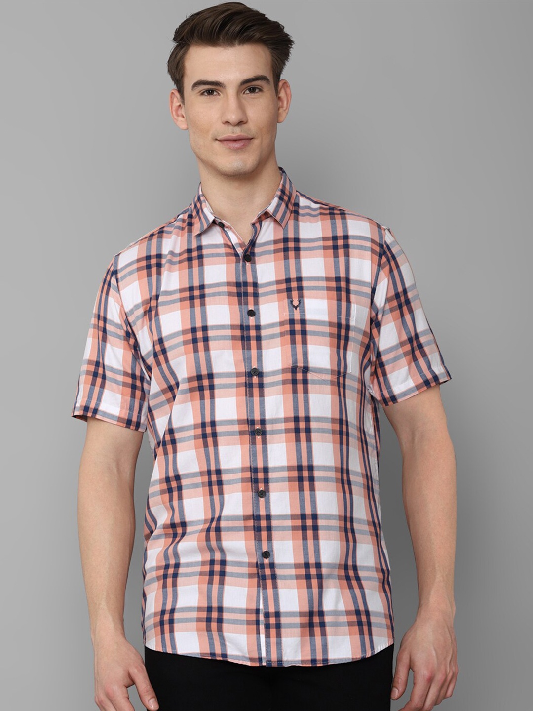 

Allen Solly Men Red Slim Fit Tartan Checks Checked Cotton Casual Shirt