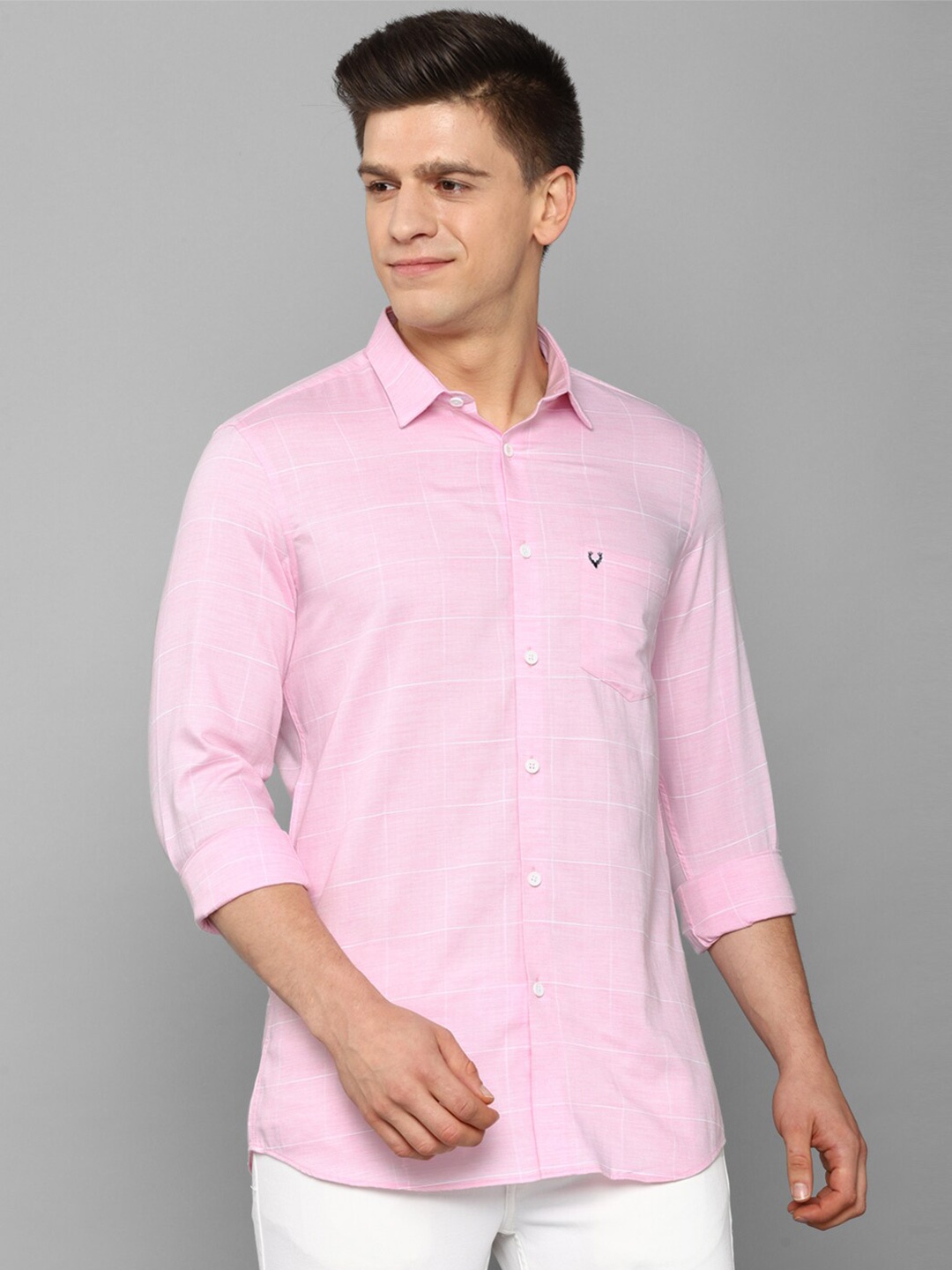 

Allen Solly Men Pink Slim Fit Casual Shirt