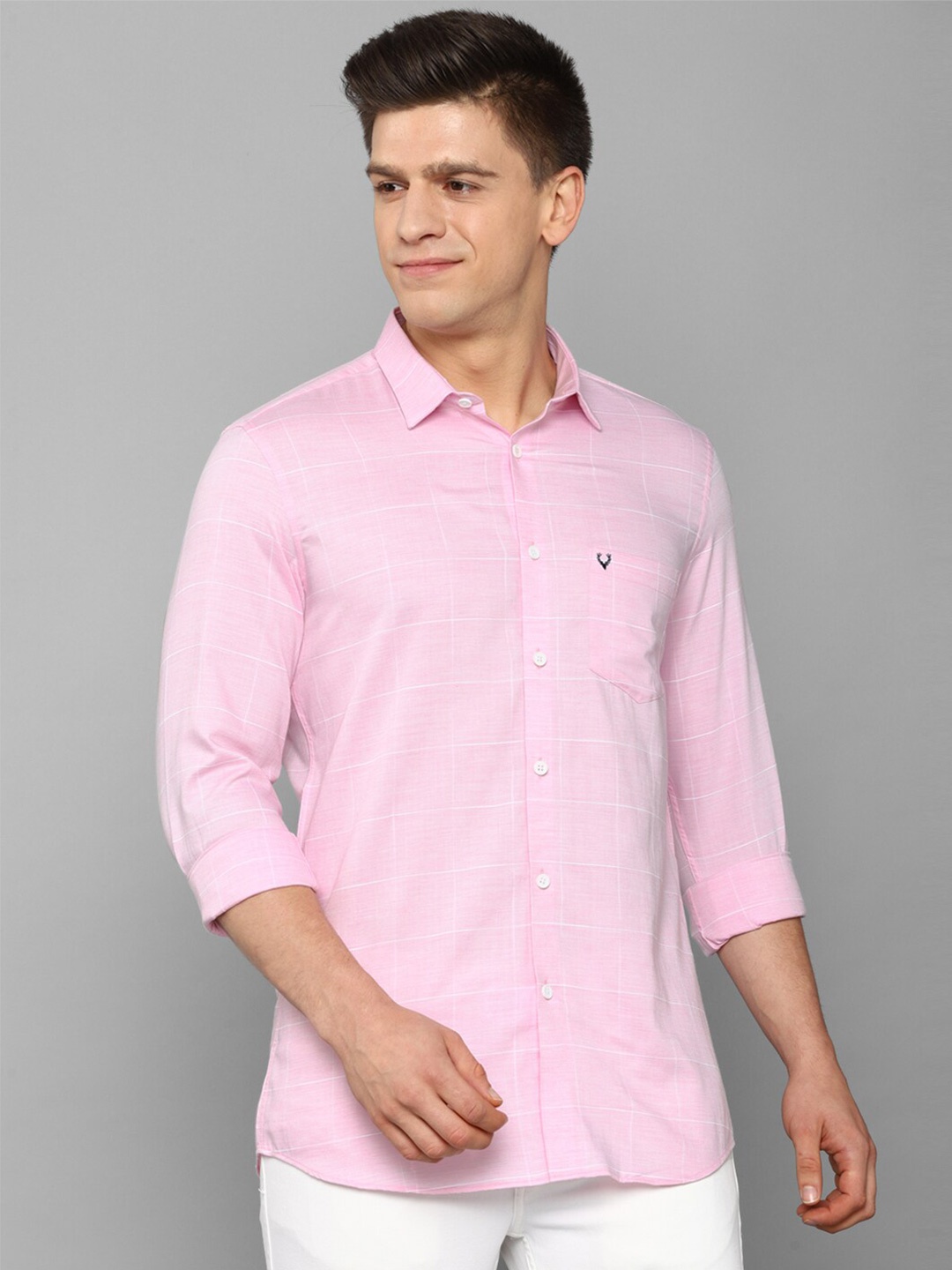 

Allen Solly Men Pink Slim Fit Casual Shirt