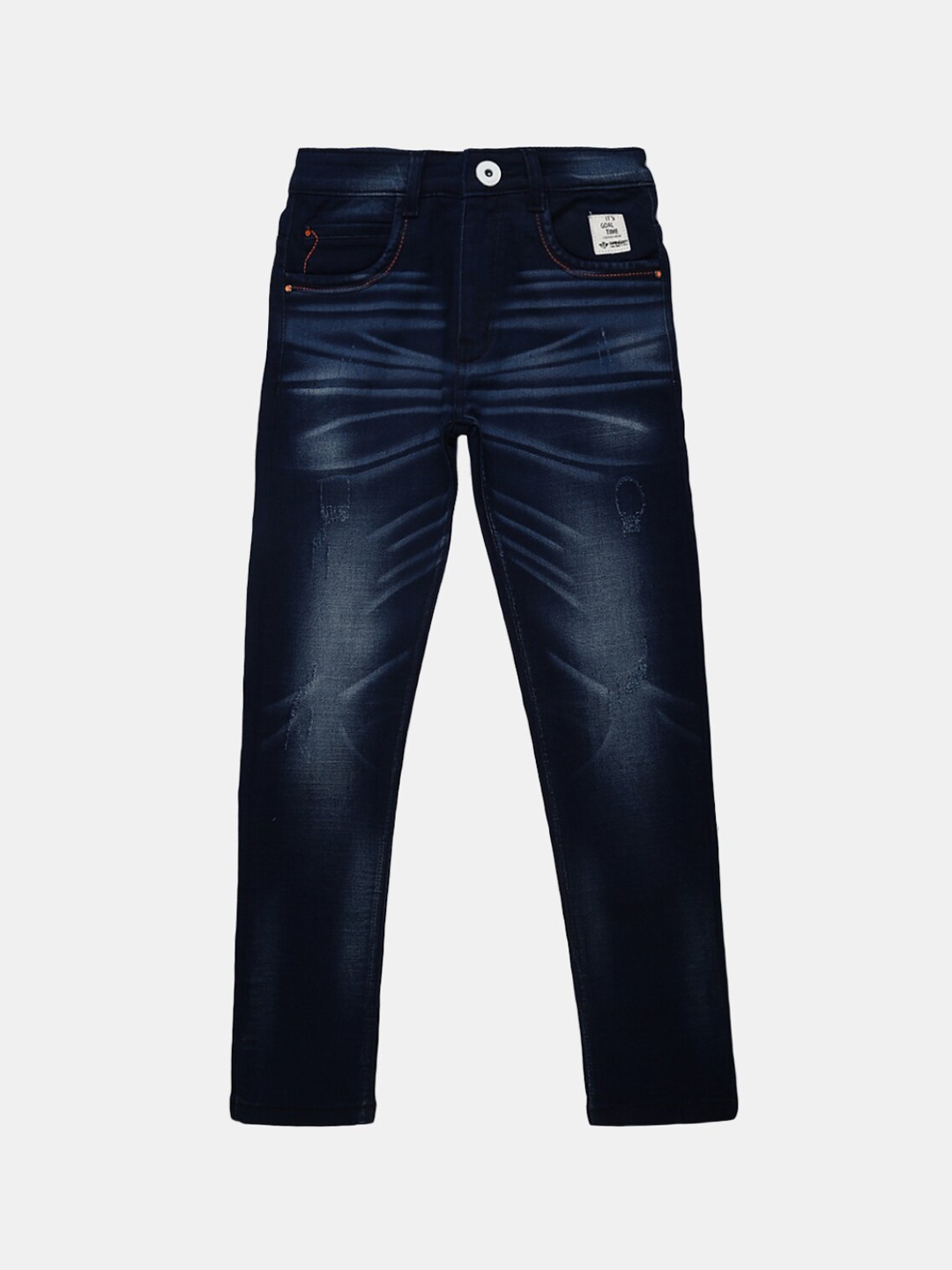 

V-Mart Boys Blue Classic Low Distress Light Fade Jeans