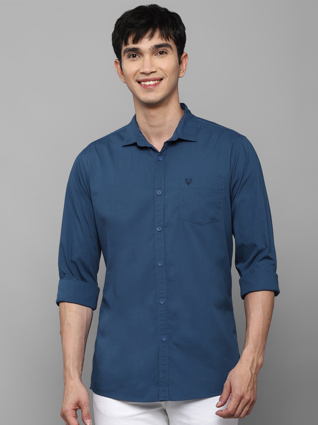 

Allen Solly Sport Men Blue Solid Cotton Casual Shirt