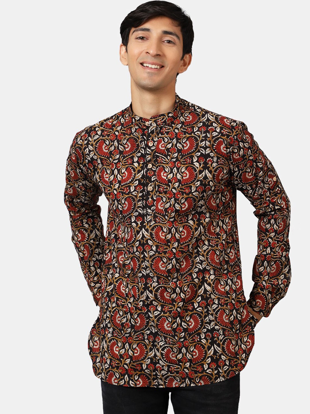 

Wintage Men Brown Floral Printed Kurta