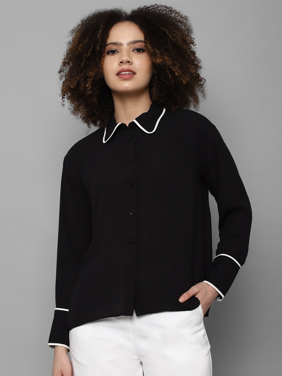 

Allen Solly Woman Black Polyester Casual Shirt