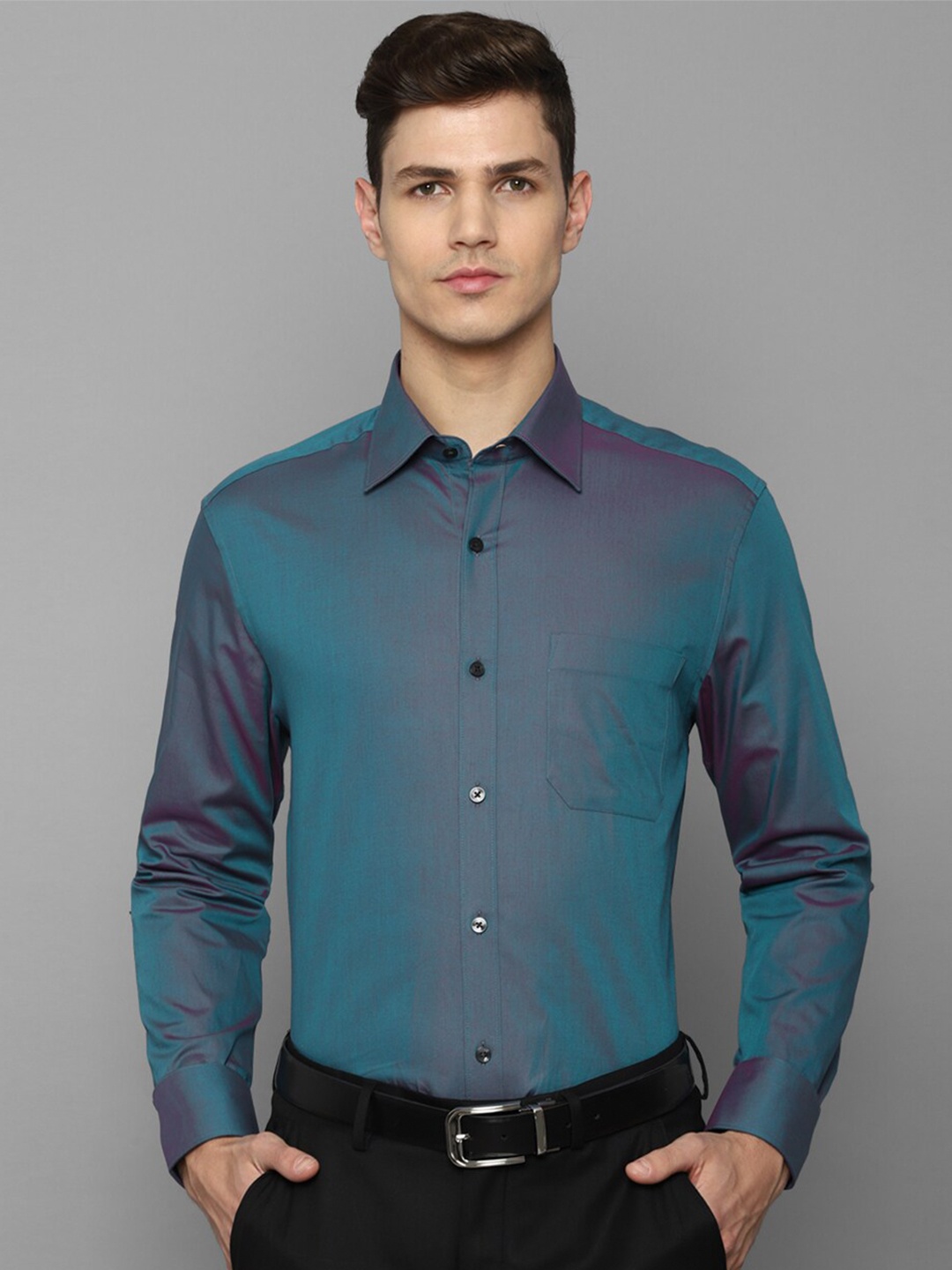 

Louis Philippe Men Green Formal Shirt