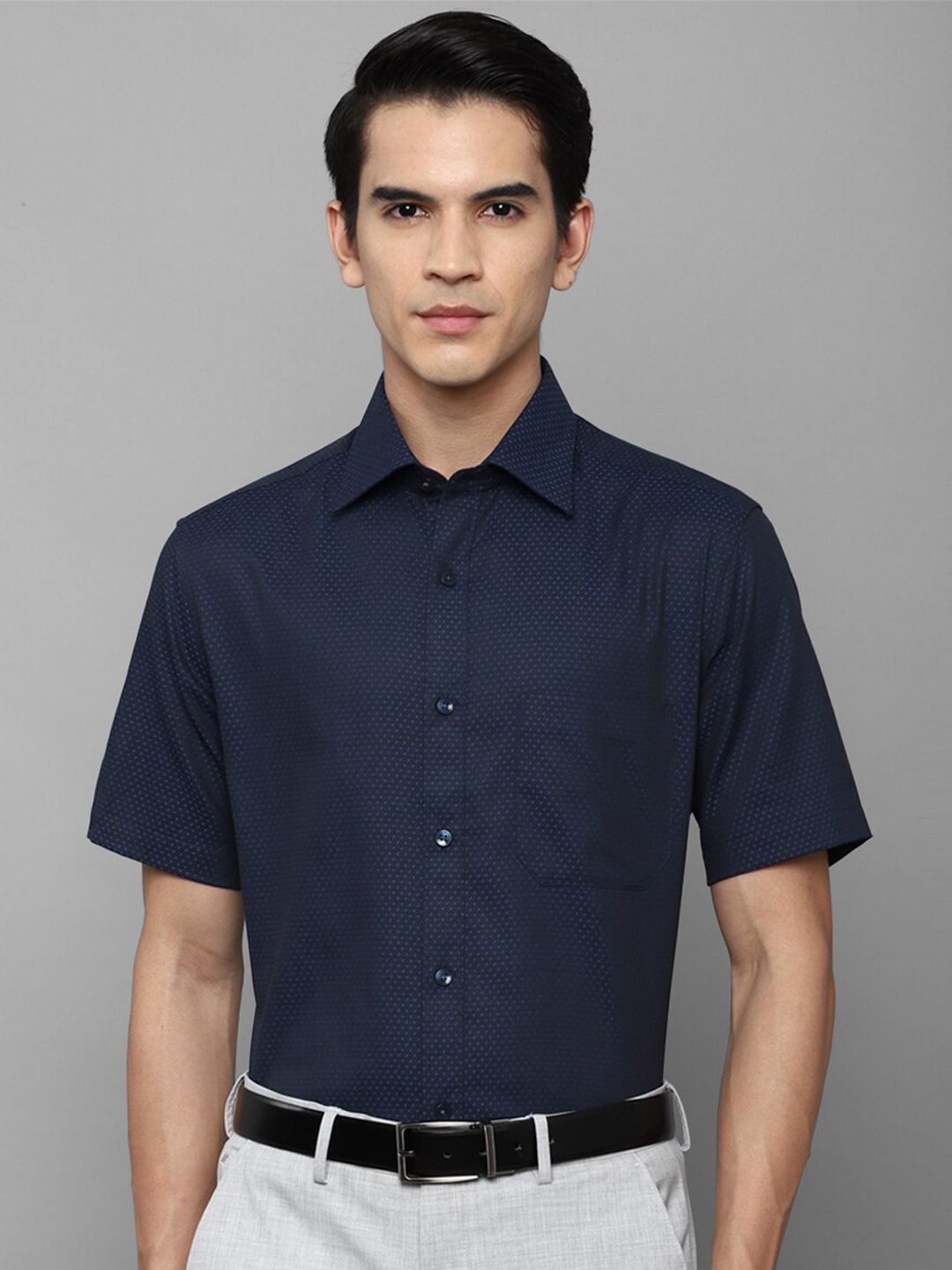 

Louis Philippe Men Navy Blue Formal Shirt