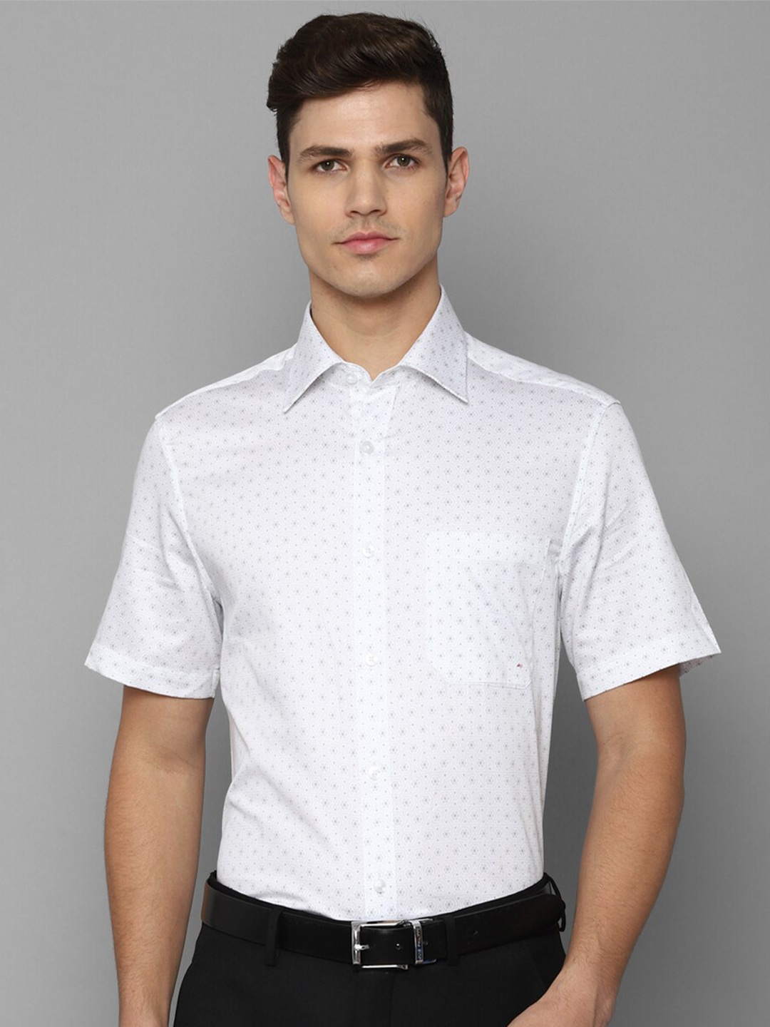 

Louis Philippe Men White Printed Cotton Formal Shirt