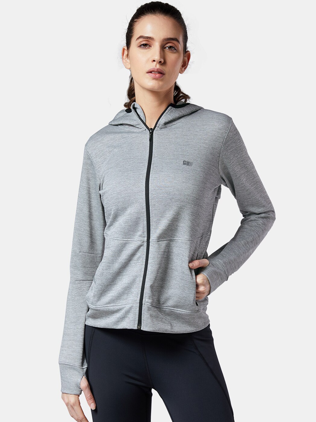 

The Souled Store Women Grey Reflective Strip Sporty Jacket
