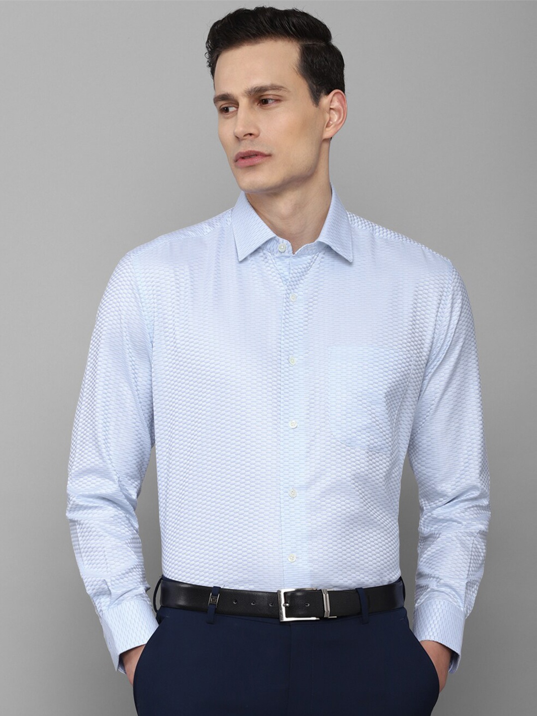 

Luxure by Louis Philippe Men Blue Cotton Formal Shirt