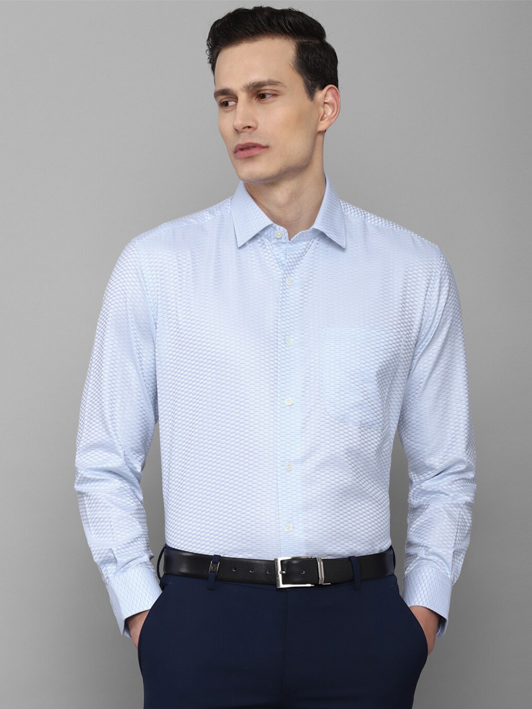 

Luxure by Louis Philippe Men Blue Cotton Formal Shirt