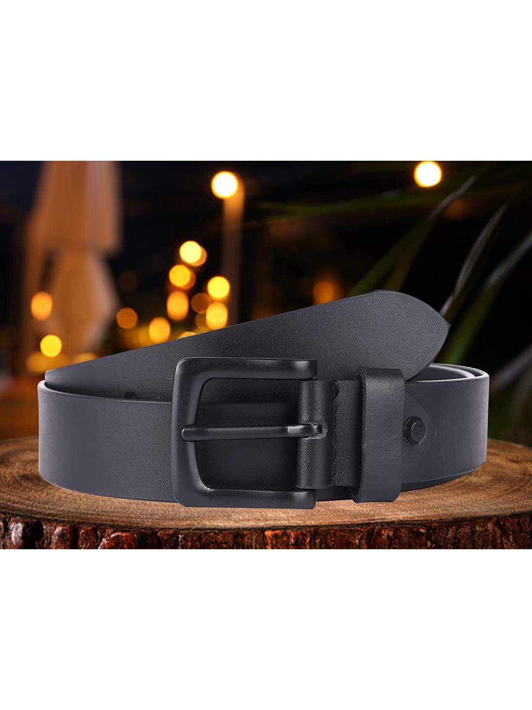 

WINSOME DEAL Men Black Leather Formal Belt