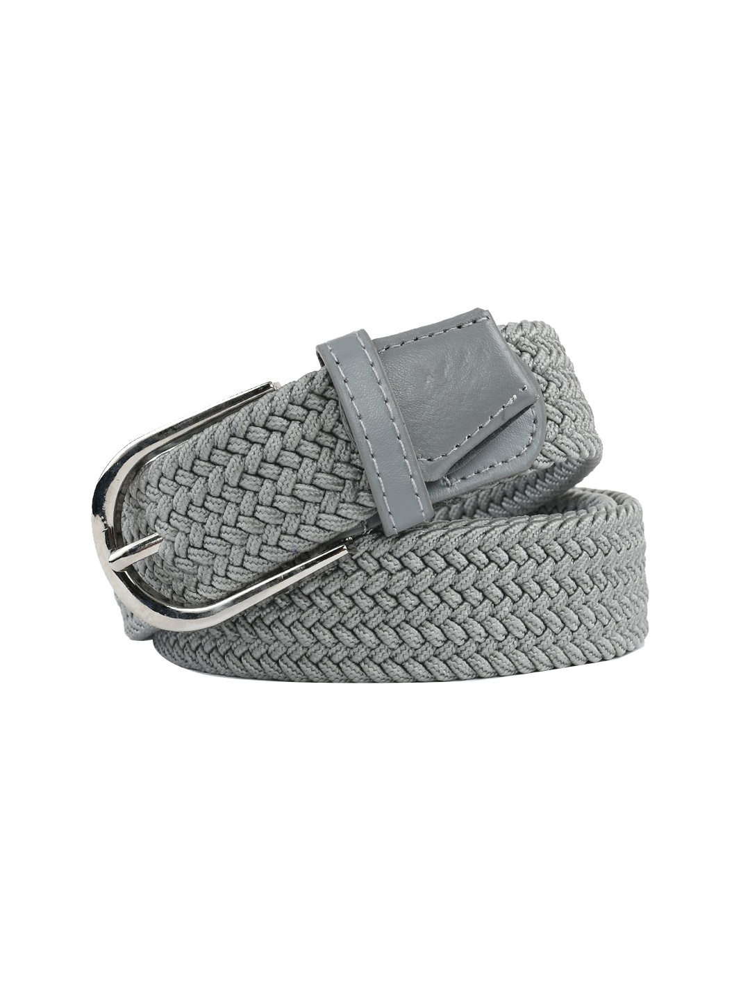 

WINSOME DEAL Men Grey Braided Belt