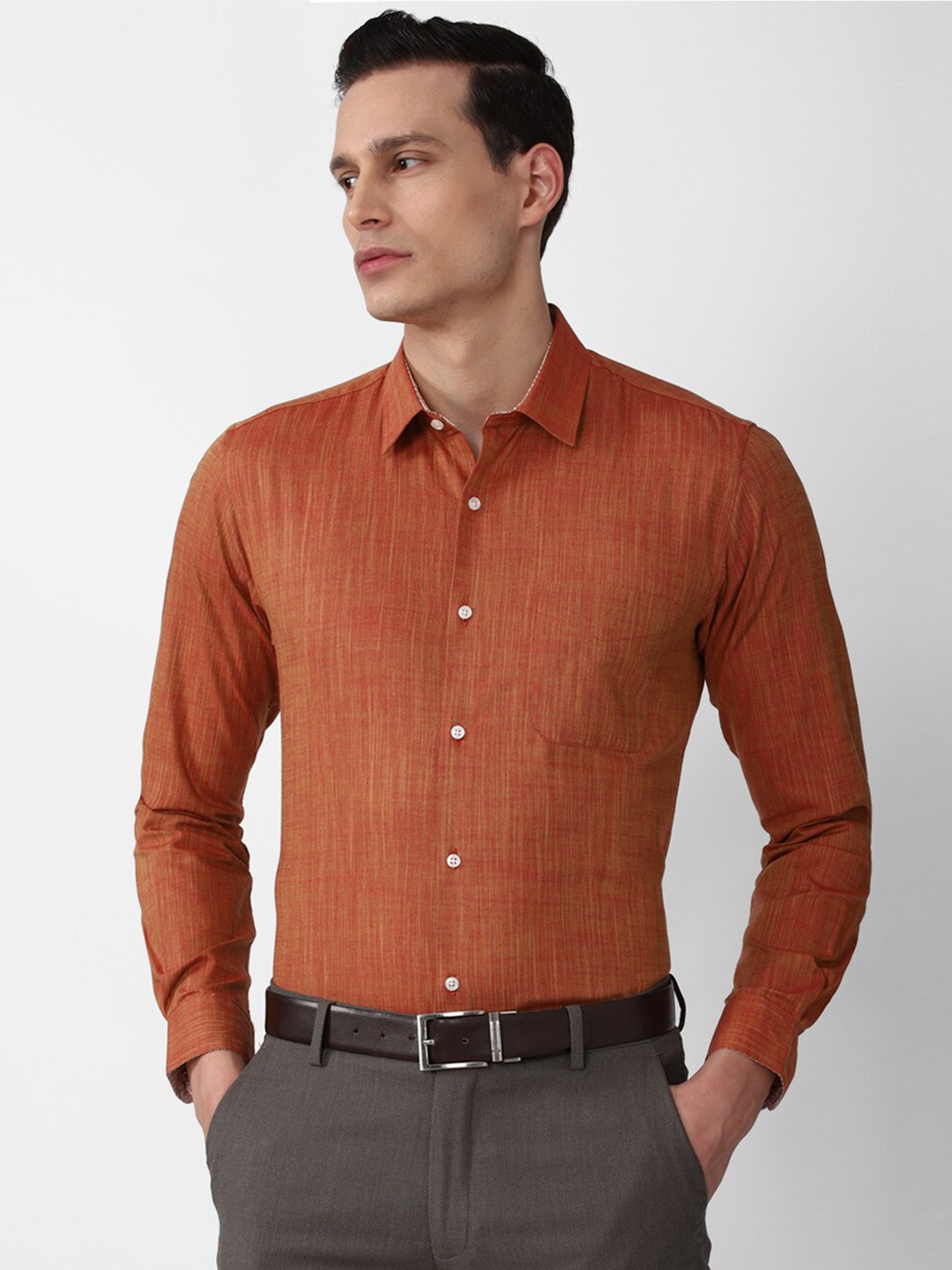 

Peter England Men Orange Slim Fit Formal Shirt