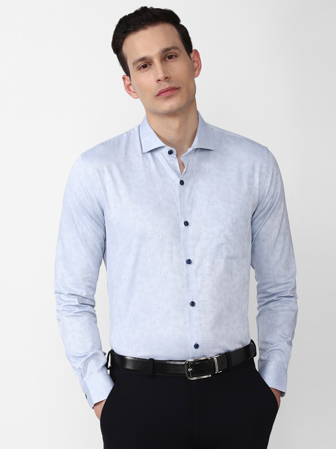 

Peter England Elite Men Blue Slim Fit Formal Shirt