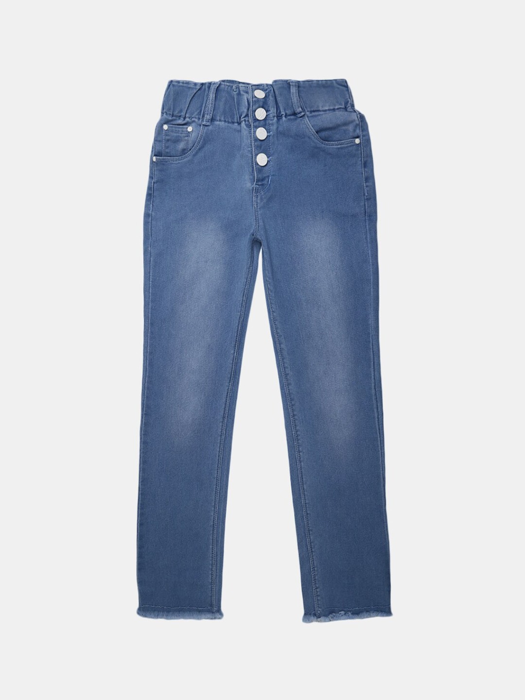 

V-Mart Girls Blue Classic High-Rise Light Fade Jeans